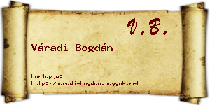 Váradi Bogdán névjegykártya